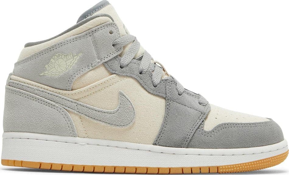 Nike Air Jordan 1 Mid SE Coconut Milk Particle Grey (GS) Women's | The Vault