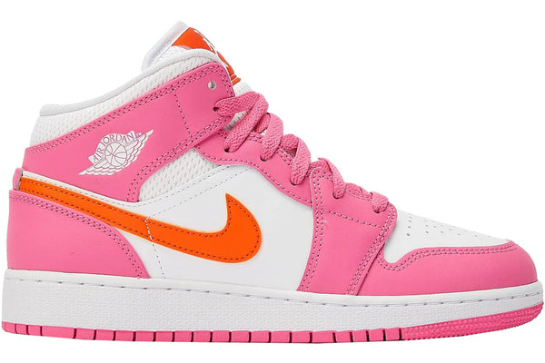 Nike Air Jordan 1 Mid Pinksicle Safety Orange (GS) Women's | The Vault