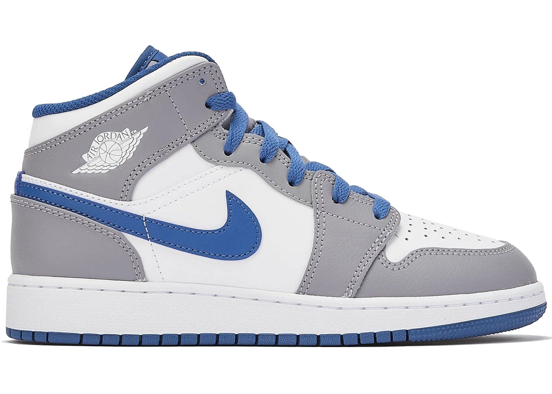 Nike Air Jordan 1 Mid True Blue Cement (GS) Women's | The Vault