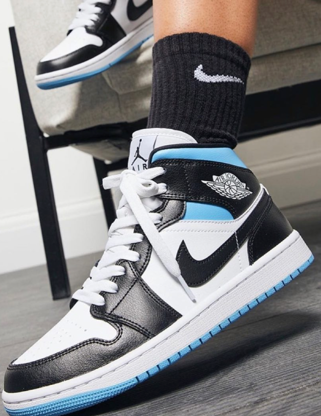 Jordan 1 Mid University Blue & Black Air Jordan Mid Black Jordan 1 Mid University Blue & Black Air Jordan Mid Black